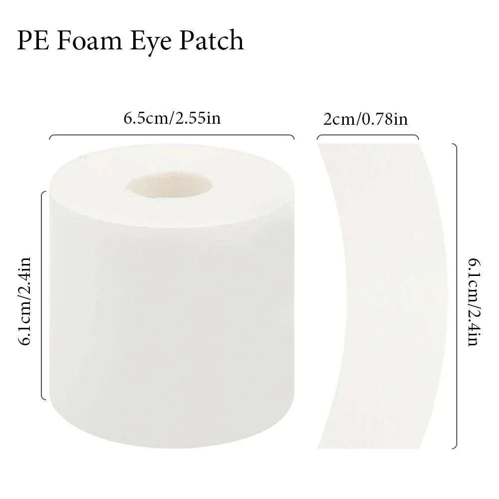 110pcs roll of soft foam eye tapes for eyelash extensions and makeup, pre-cut and breathable adhesive gel pads.