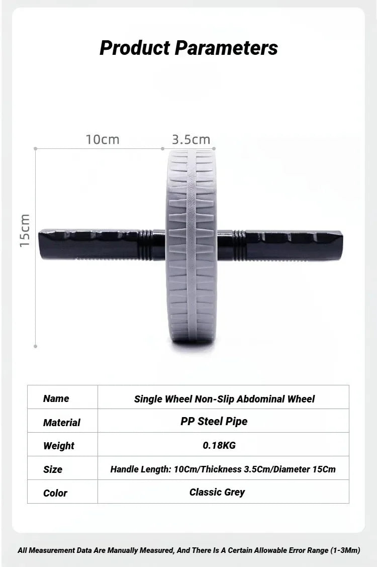 Abdominal Wheel Strong Load Bearing Non-Slip Roller Strengthen Muscle Exercise Equipment Fitness Training Home Use Silent