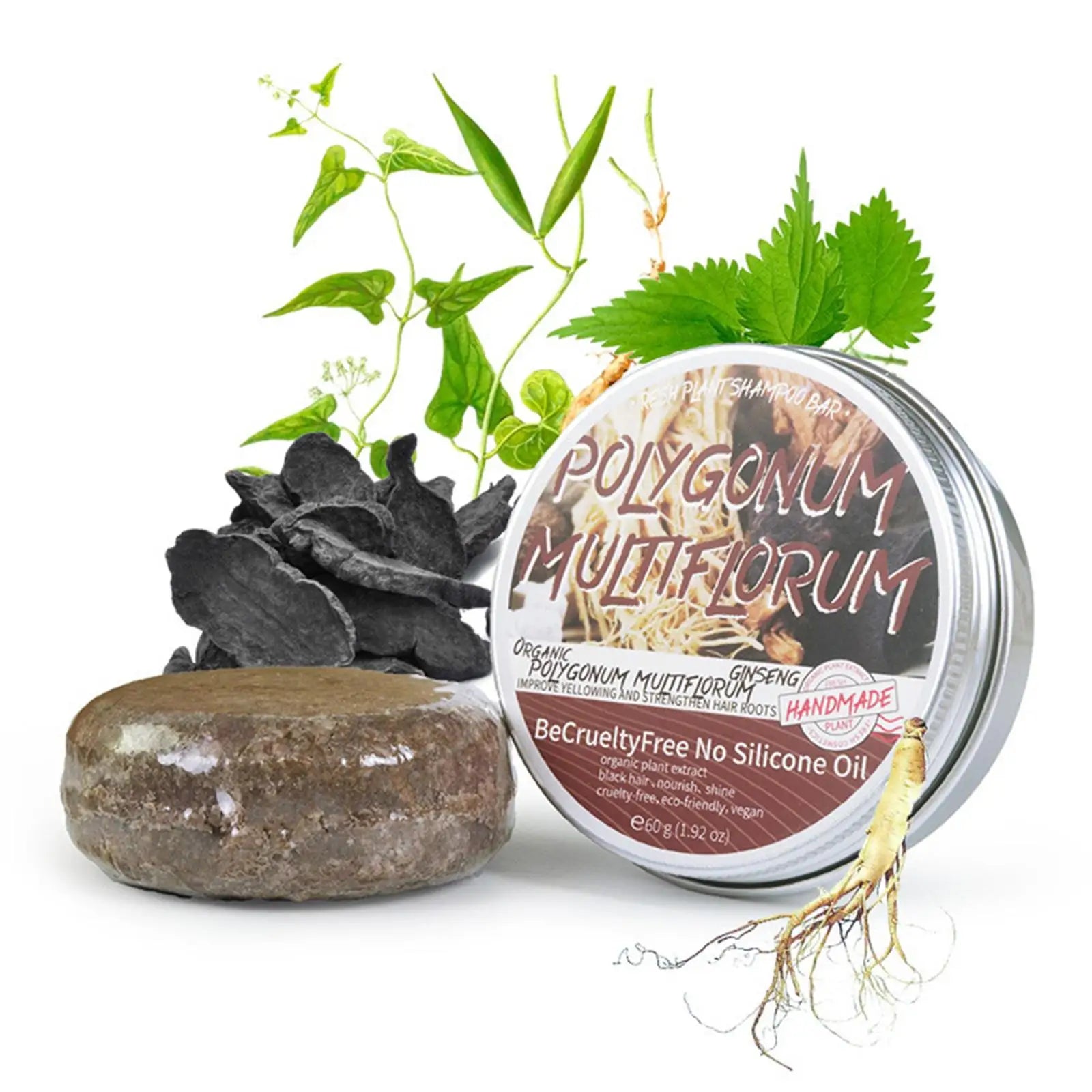 Ginger Polygonum Soap solid shampoo bar with natural ingredients for hair growth and scalp health