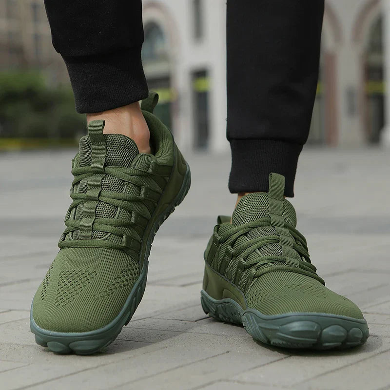 Green breathable lightweight new hiking shoes with durable traction sole and slip-on design for outdoor and indoor use
