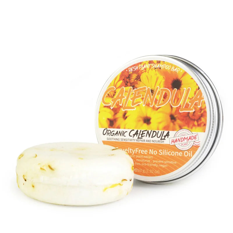 Calendula Plant Shampoo bar for oil control and scalp purification, silicone-free and eco-friendly