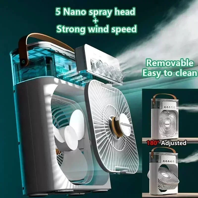 3-in-1 Mini Air Cooler with LED Night Light & Humidifier
