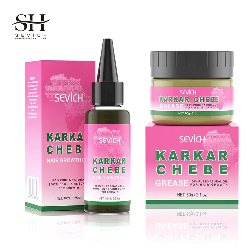 Chebe Fast Hair Growth Sevich Karkar Chebe hair growth oil and grease set for strengthening and repairing hair