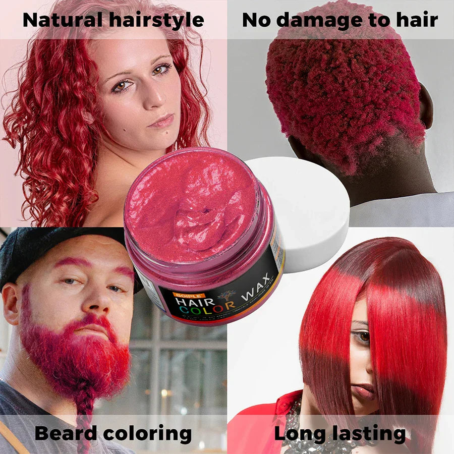 GOIPLE Hair Colour Wax vibrant temporary hair color for hair, beard, eyebrows with no damage and long-lasting hold