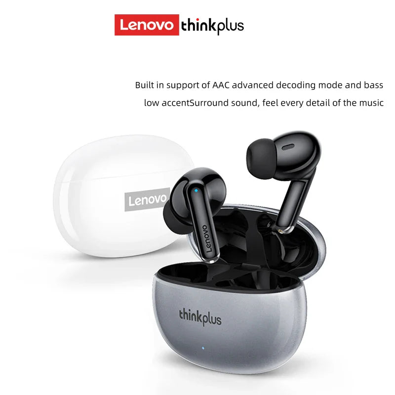 Lenovo Thinkplus XT88 in-ear black Bluetooth earphones with charging case and AAC support for advanced sound and bass