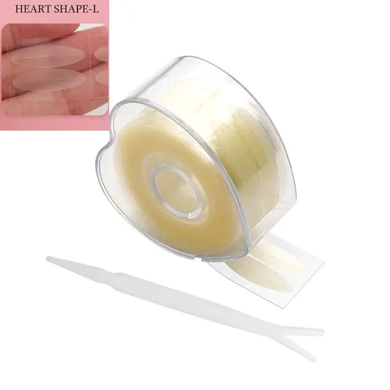 clear heart shape double eyelid tape strips with applicator tool for eye makeup enhancement