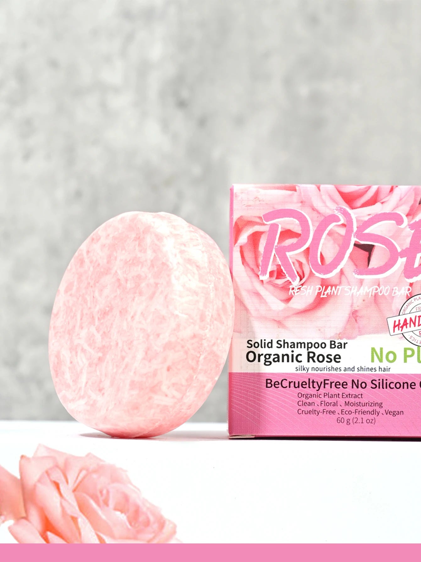 Pink rose shampoo soap, essential oil, handmade soap