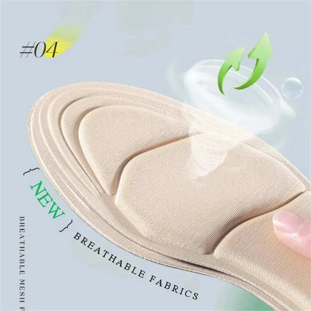Breathable memory foam high-heel insoles for women with cushioned support and anti-slip grip
