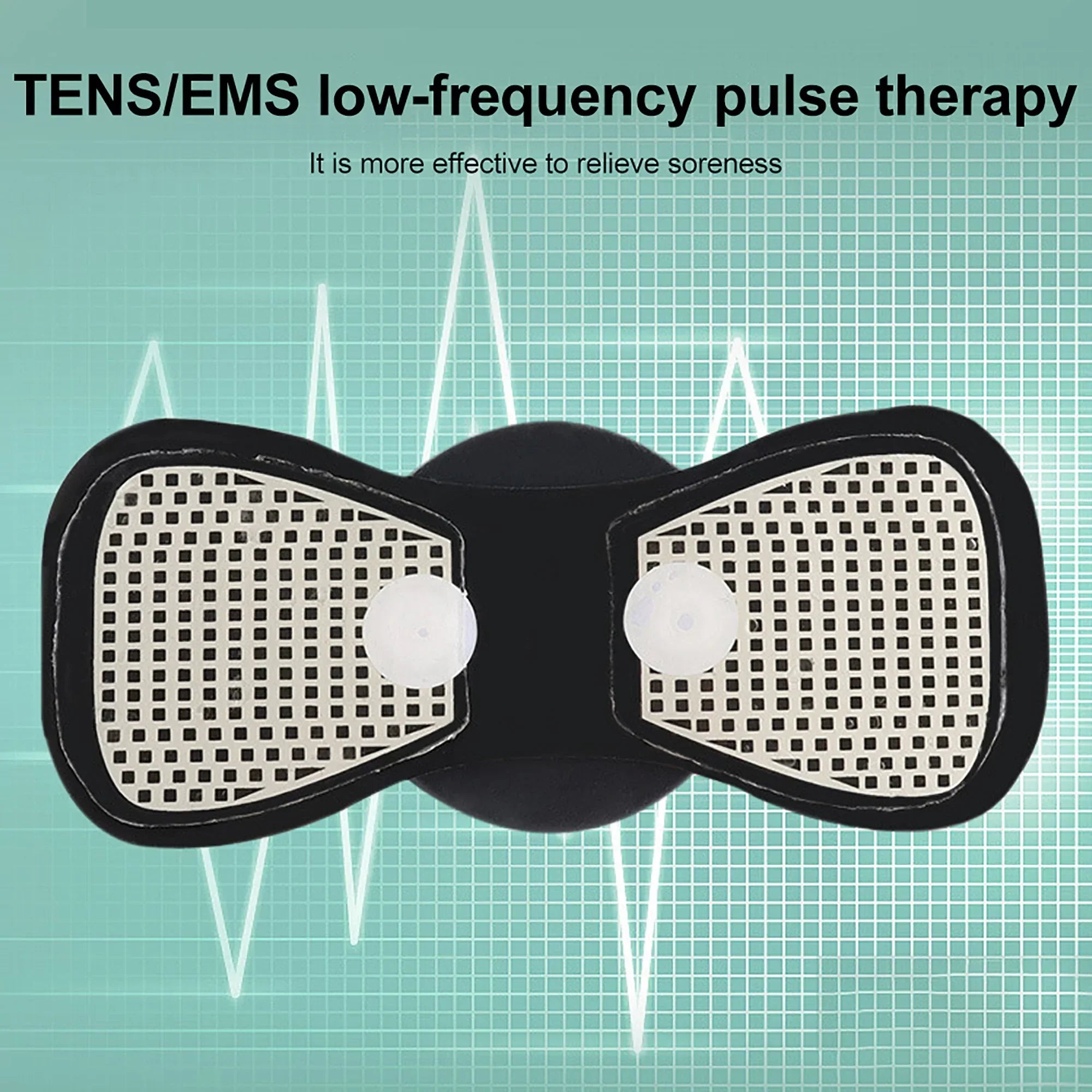 Mini Electric Neck Massager with TENS/EMS low-frequency pulse therapy for muscle relief and pain reduction