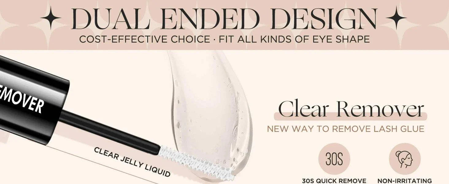 2-in-1 Bond & Seal Lash Glue dual-ended waterproof lash adhesive with clear remover and precision applicators for long-lasting, gentle lash bonding.