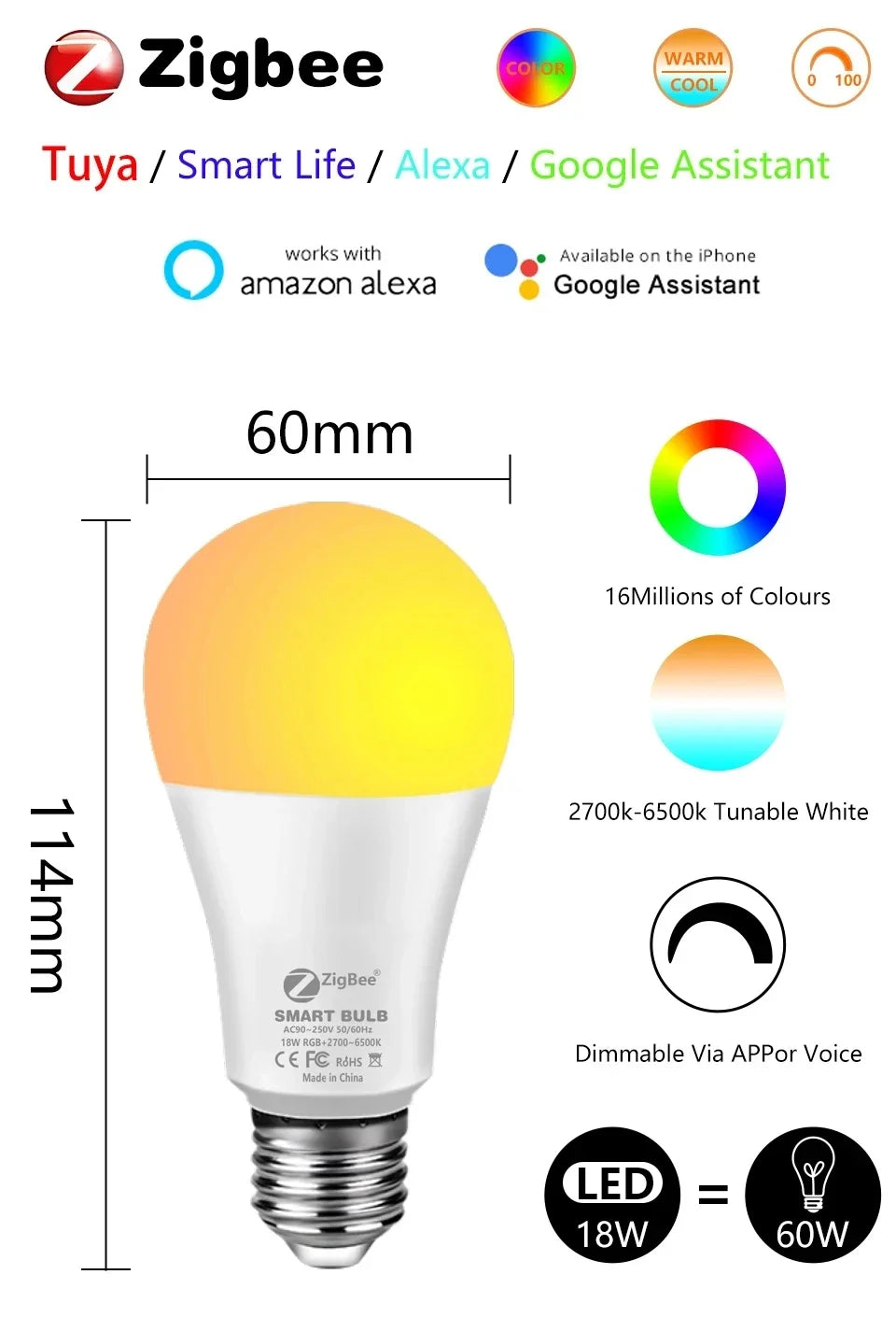 LED Light RGB Lamp Spotlight:
