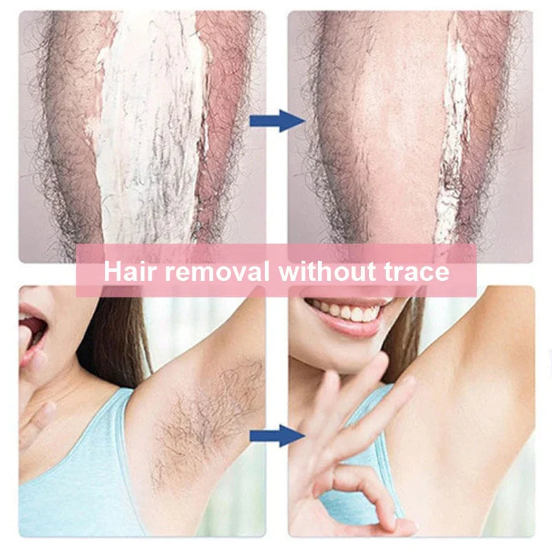 Crystal Hair Eraser showing before and after smooth, hair-free skin on arms and underarms