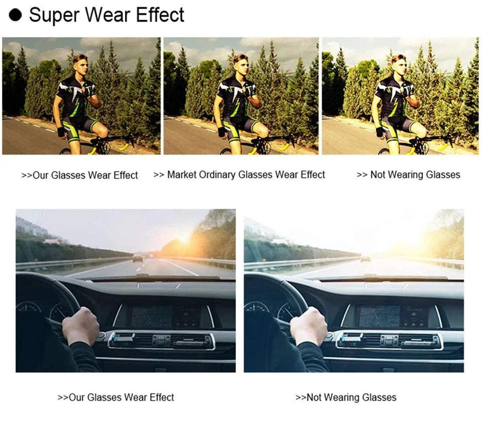 Brand Fashion Women & Men Sunglasses showing superior UV400 protection and anti-glare clarity for outdoor sports like cycling and driving.