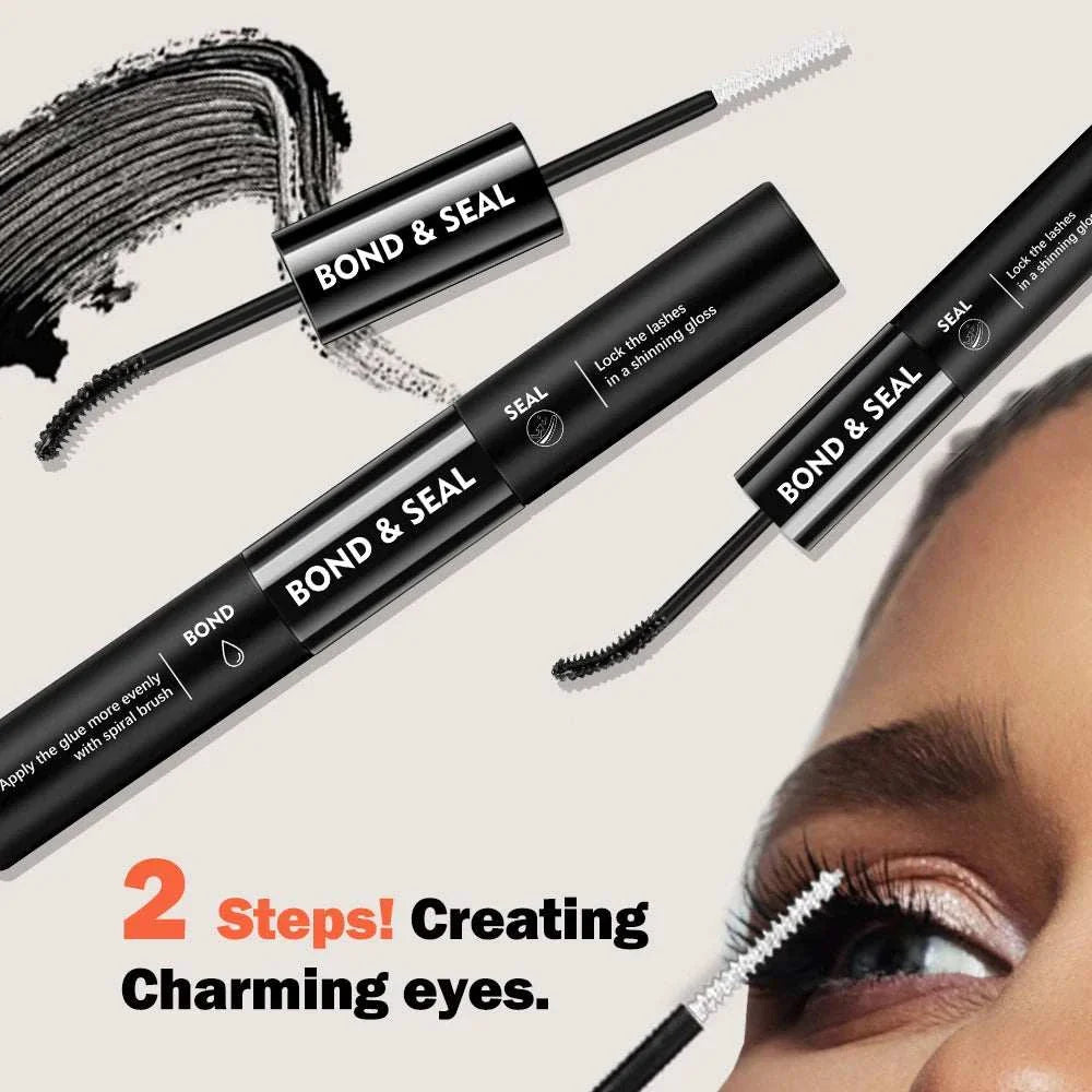 2-in-1 Bond & Seal Lash Glue with dual-ended waterproof applicator for long-lasting eyelash hold and easy, mess-free application