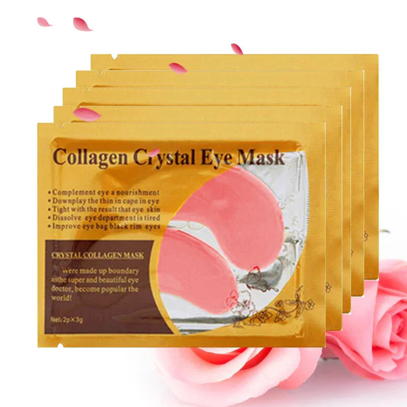 Gold Collagen Crystal Eye Mask hydrating and firming under-eye patches with collagen and plant extracts in gold crystal texture packs