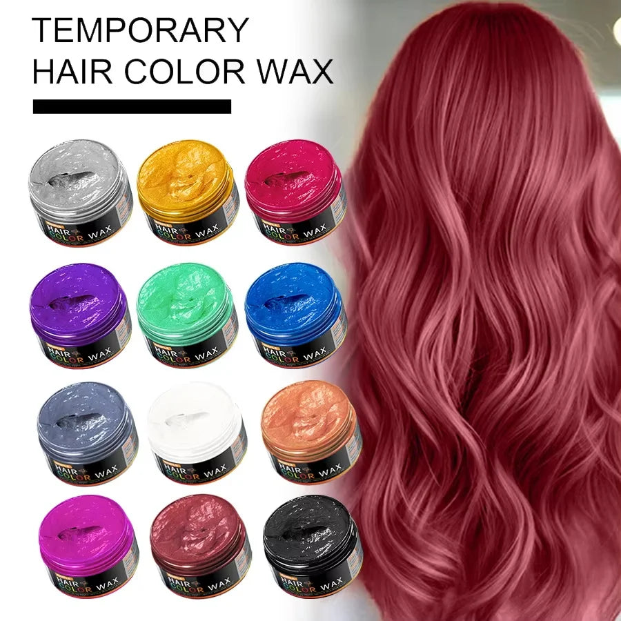 GOIPLE Hair Colour Wax vibrant temporary hair color wax in multiple shades for easy DIY styling without damage