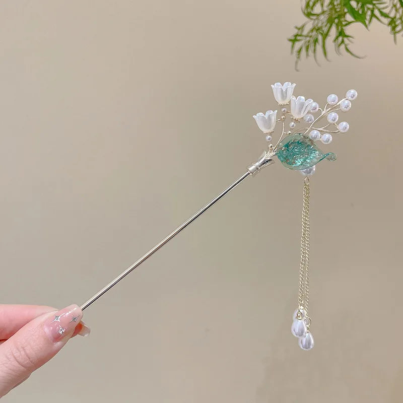 Elegant Chinese Style Flower Tassel Hairpin