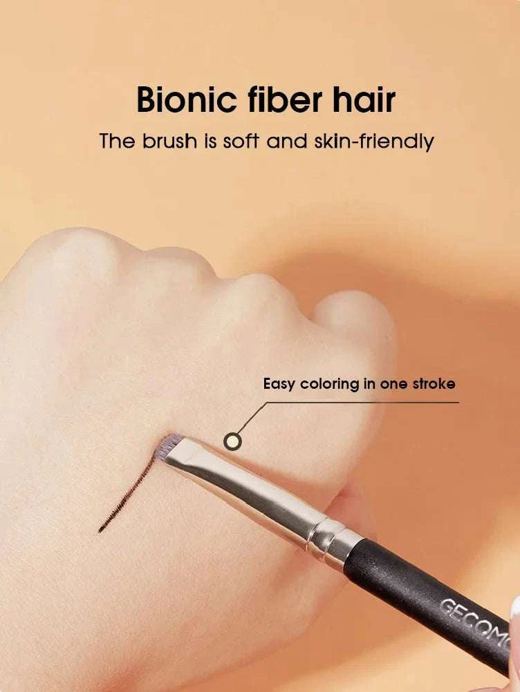 Eyeliner & eyebrow makeup brush applying smooth precise line on skin with soft bionic fiber hair bristles