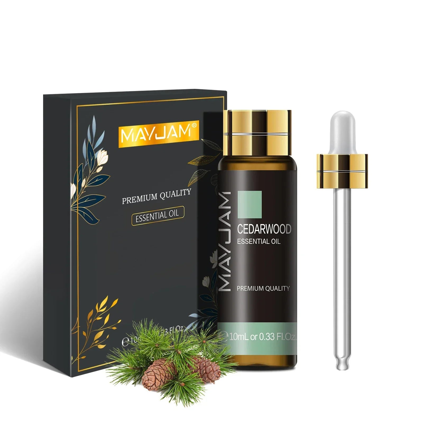 MAYJAM Essential Oil 10ml cedarwood scent with dropper and premium quality packaging