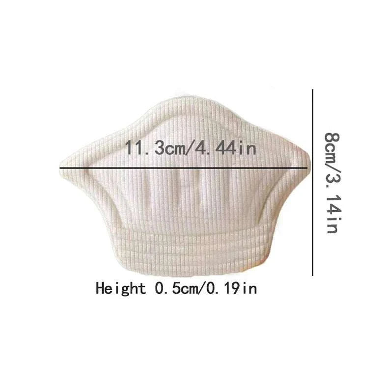 Soft unisex heel cushion pad with anti-wear protection and adhesive backing, fits most shoes comfortably