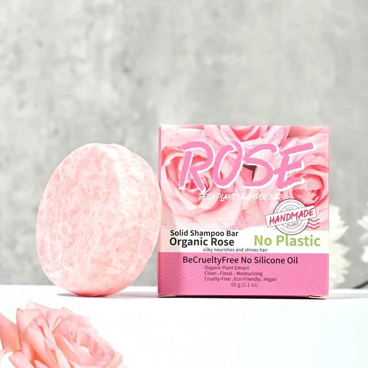 Pink rose shampoo soap, essential oil, handmade soap