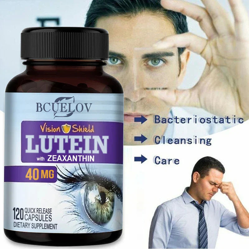 Bcuelov High Potency Lutein Capsules 40mg dietary supplement for eye health and blue light protection