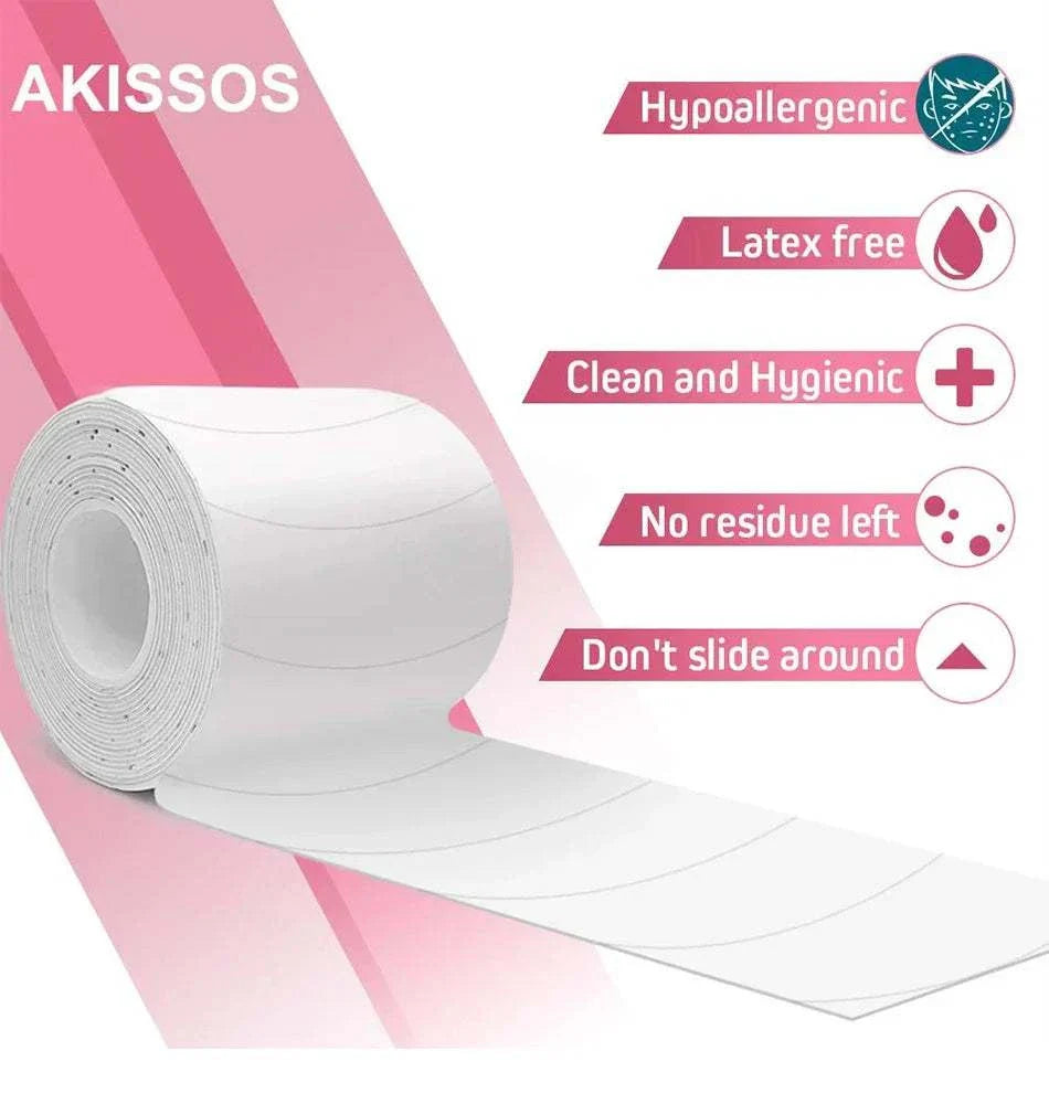 Roll of 110 hypoallergenic, latex-free foam eye tapes with clean, residue-free adhesive that stays in place for eyelash extensions and makeup application