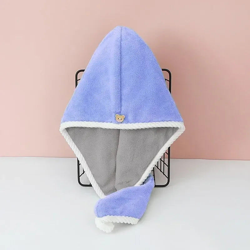 Double Thick Dry Hair Towel Cap