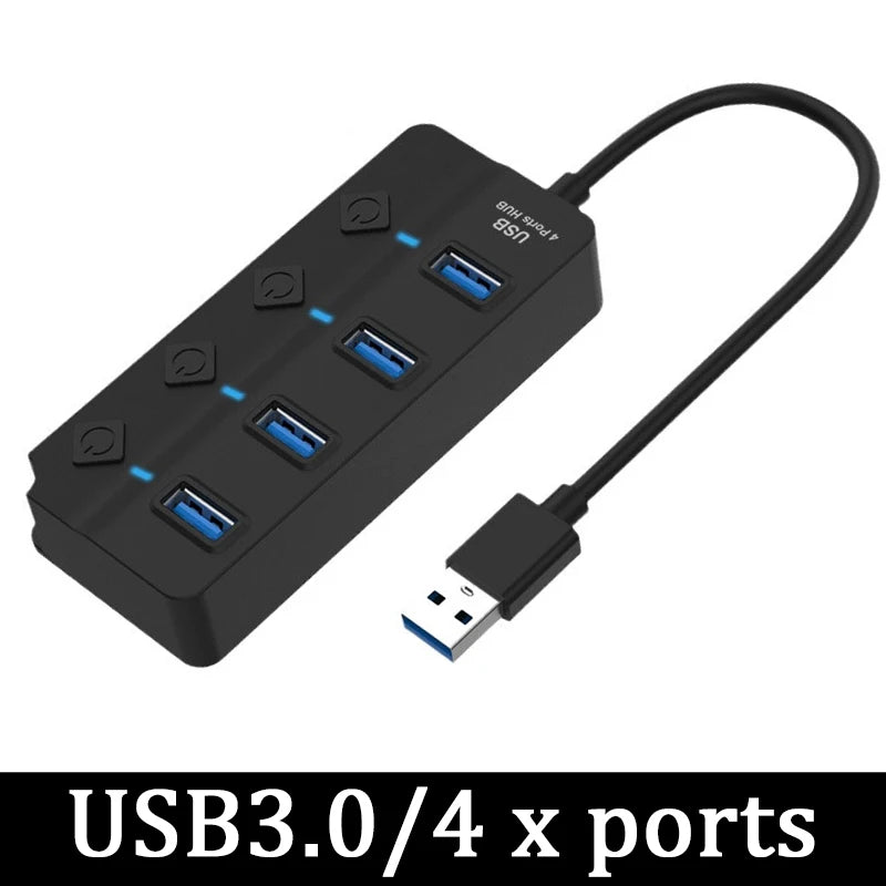 USB 3.0 Power Adapter Multi-Port Hub