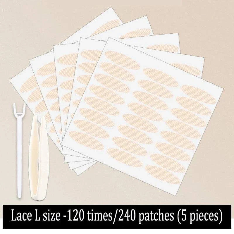 240PCS Invisible Eyelid Lifting Tape with applicator and tweezers for natural double eyelid lift, transparent and hypoallergenic.