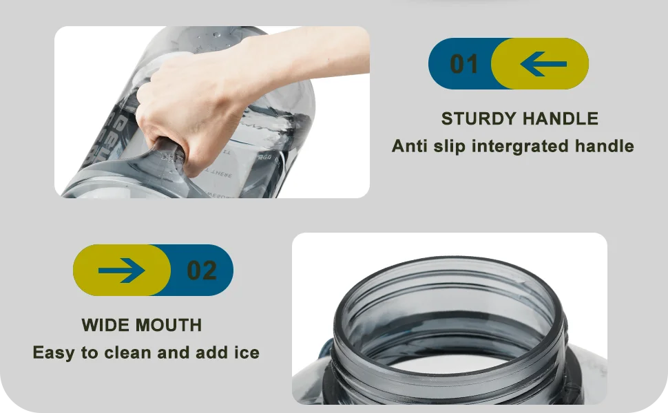 3L Motivational Water Bottle with Time Markers