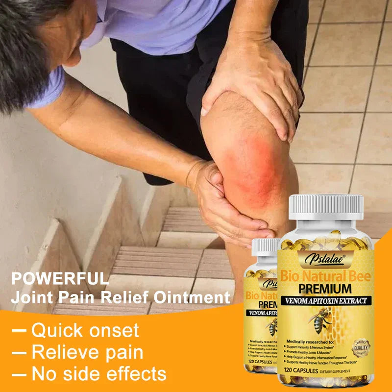 Natural Bee Capsules for joint pain relief, bone strength, and immune support with bee venom extract