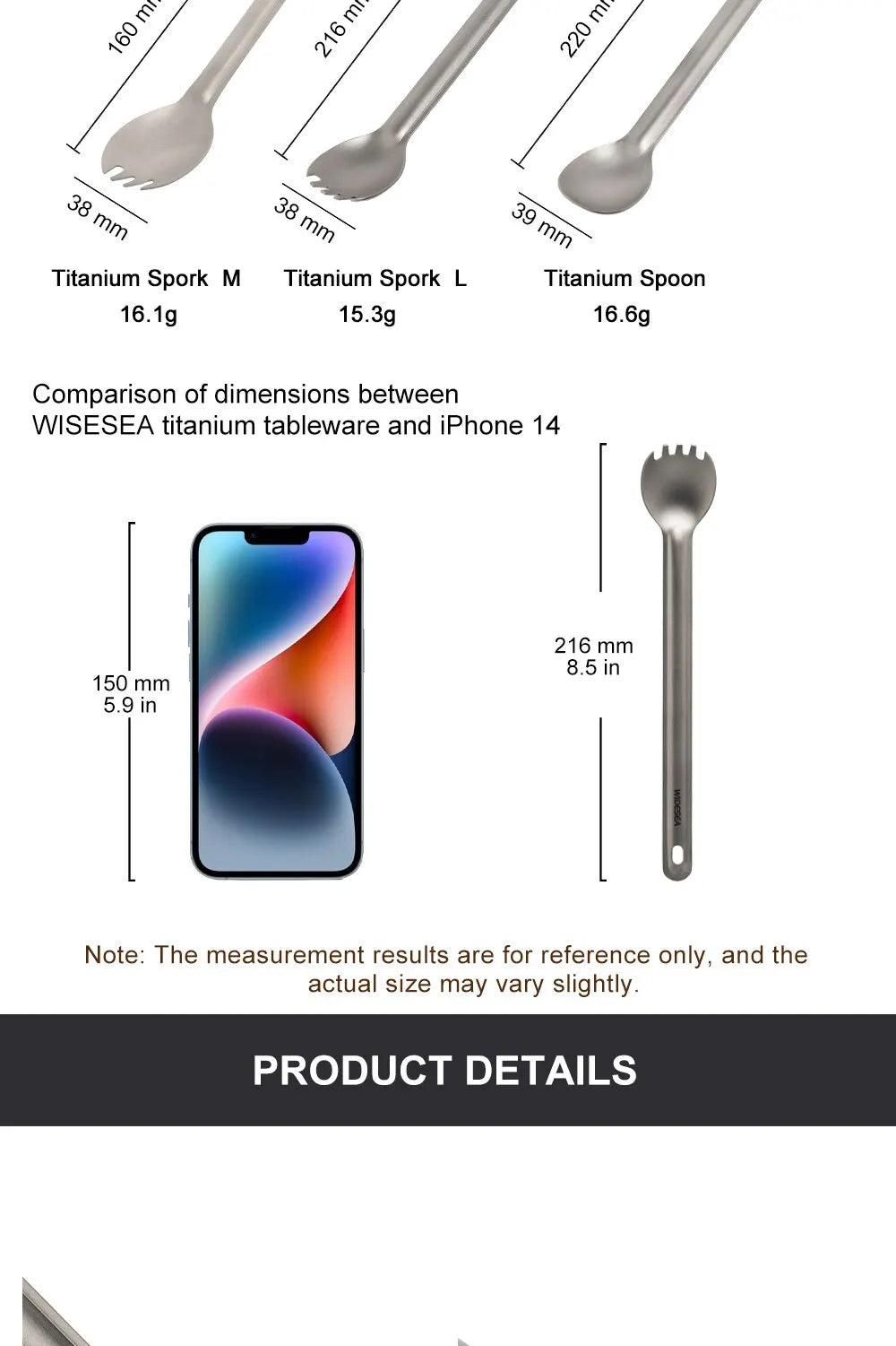 Widesea Camping Titanium Spork
