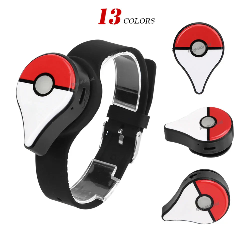 Auto Catch Powermon Go Plus smart Bluetooth wristband for hands-free Pokémon GO gameplay in 13 colors with rechargeable battery and comfortable design