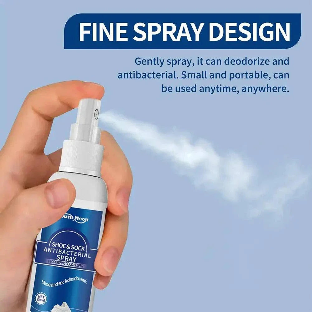Hand spraying 60ml antibacterial shoe and foot odor spray with fine mist for deodorizing and freshness
