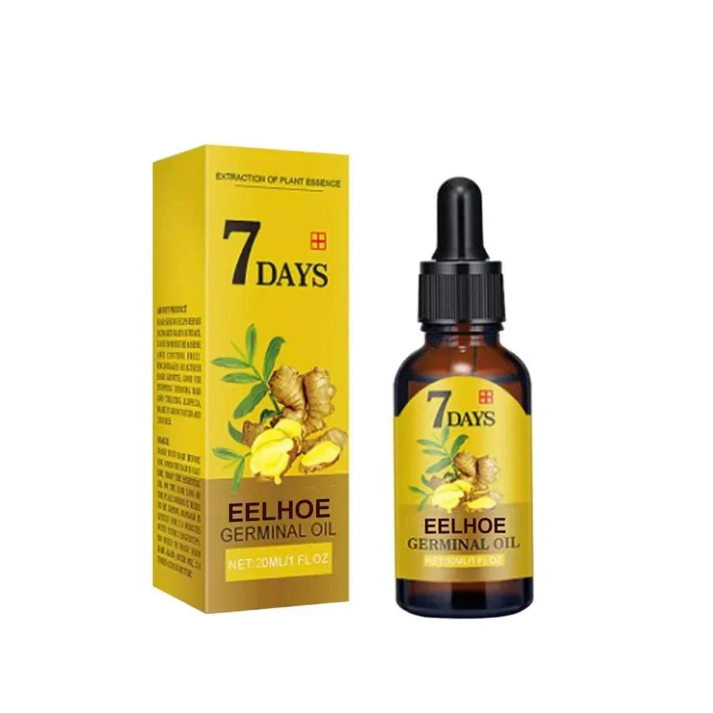 7 Day Rapid Growth ginger hair serum bottle and box for anti hair loss and scalp care