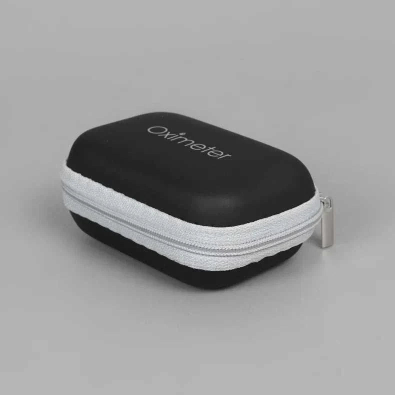 compact black zippered carrying case for replacement blood pressure monitor cuff and oximeter accessories