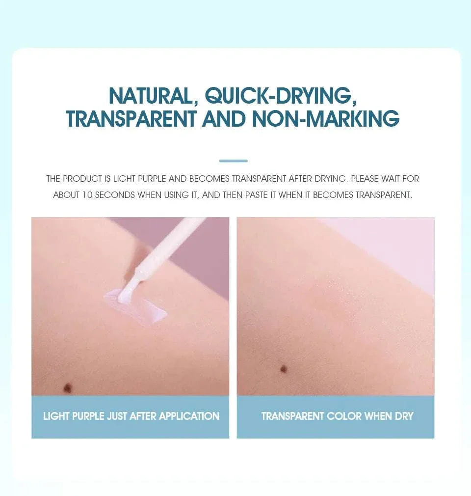 IMAGIC 5ml false eyelash extension glue showing quick-drying, transparent, and natural finish on skin