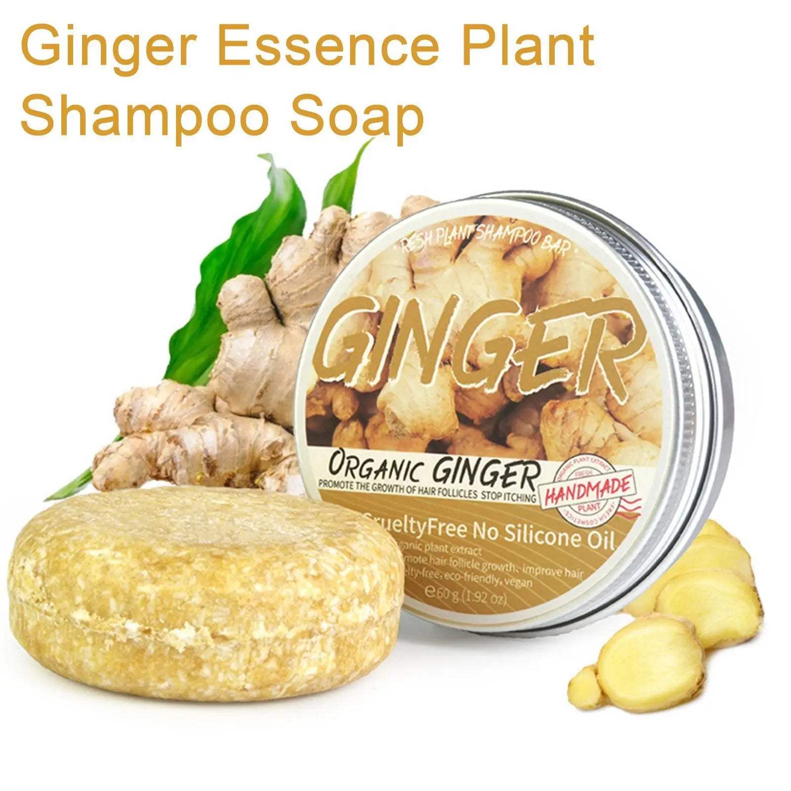 Ginger Polygonum Soap solid shampoo bar with organic ginger and natural ingredients for hair growth and scalp health