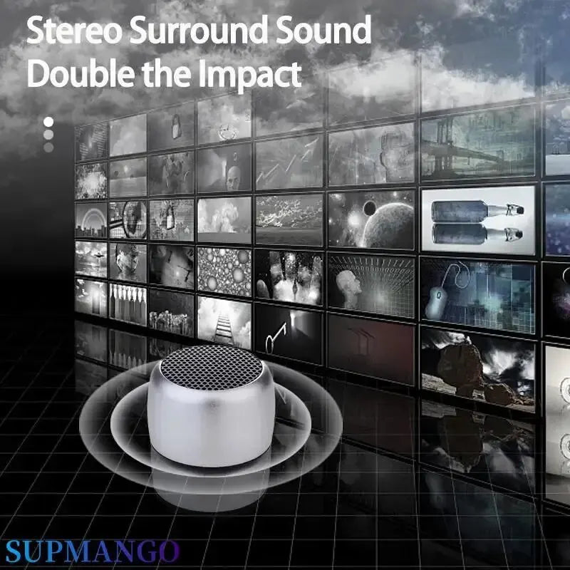 M1 Portable Bluetooth Speaker delivering 360° stereo surround sound with wireless Bluetooth 5.0 connectivity and compact outdoor-ready design