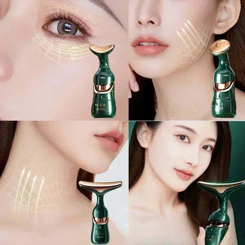 3-in-1 Facial Lifting Device used for eye, facial, and neck massage to firm skin and reduce wrinkles