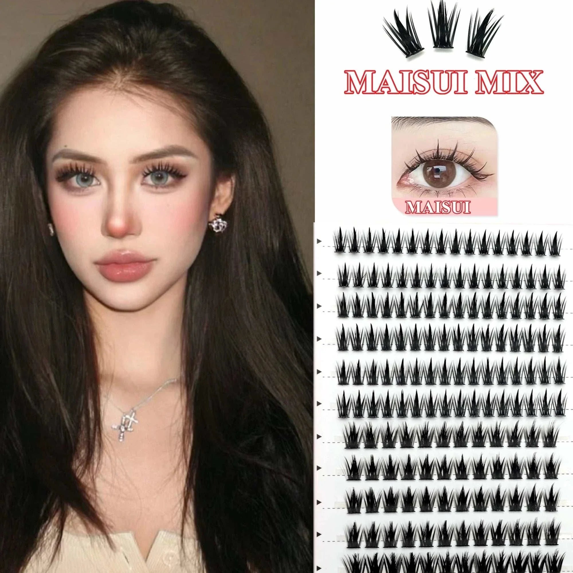 Flowerknow Eyelash Extension Book with 32 rows of soft, lightweight cluster lashes for professional and personal use, featuring easy application and stylish flower-themed case.