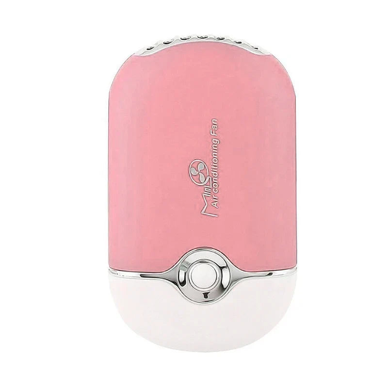 Compact pink USB mini eyelash fan for quick-dry lash extension application