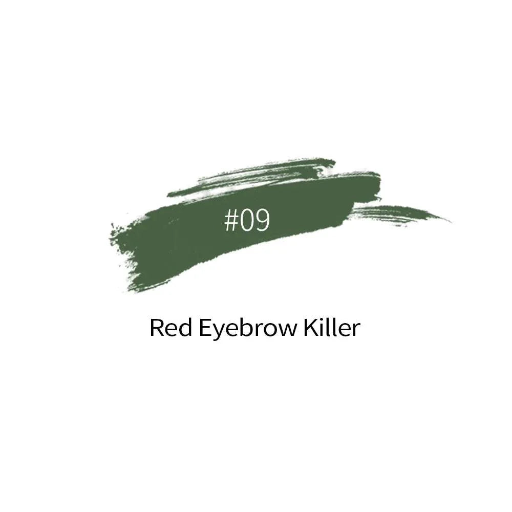 Borala 26 Colors permanent makeup tattoo pigment sample in shade #09 Red Eyebrow Killer green swatch