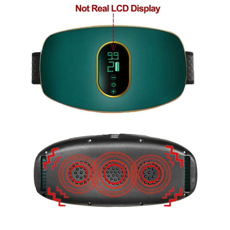 Rechargeable waist belt waist fitness massager with vibration and heating functions for body slimming and fat burning