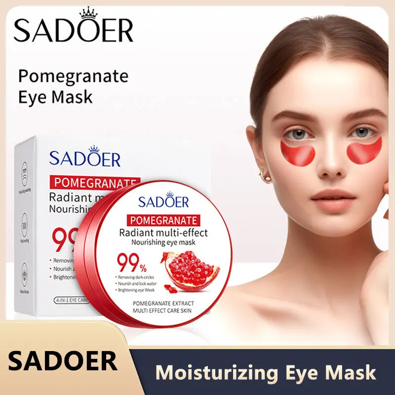 SADOER Red Pomegranate Eye Mask moisturizing patches reducing dark circles and puffiness under eyes