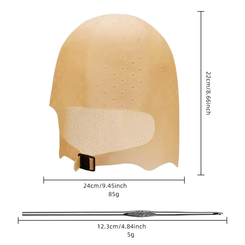 Professional Silicone Hair Dye Cap with Metal Hook