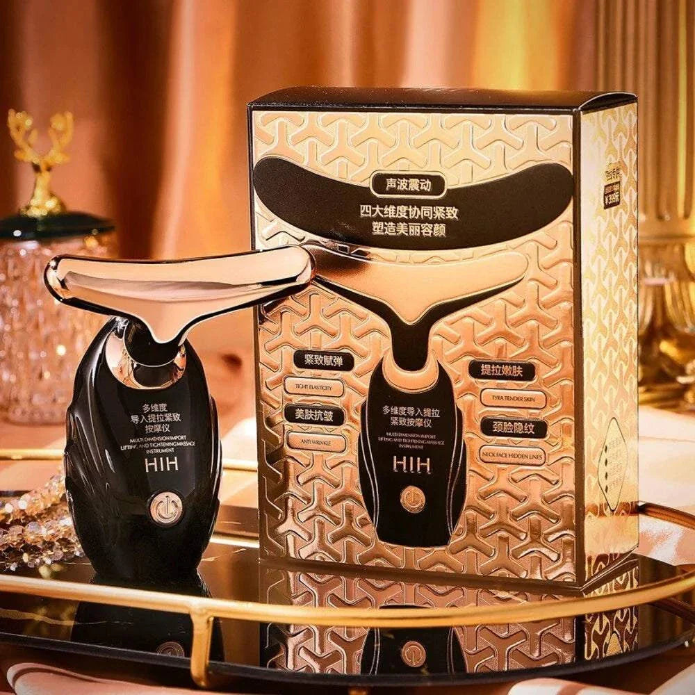 3-in-1 Face Massager with microcurrent technology for facial, eye, and neck care, designed for anti-aging and skin rejuvenation.