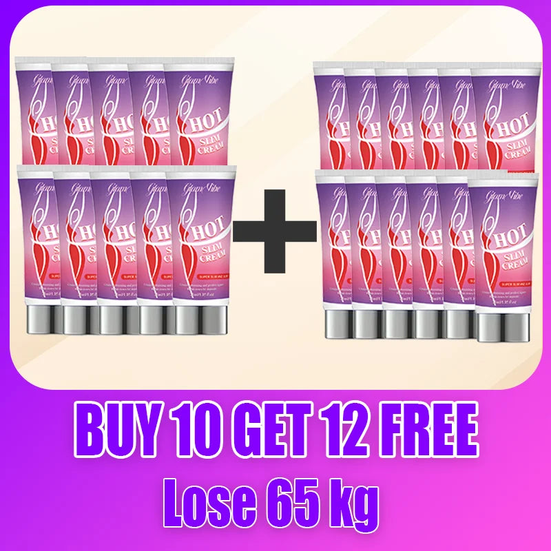 Slimming Cream for rapid weight loss with natural fat-burning ingredients to reduce stubborn fat, tone skin, and boost circulation, fast-absorbing and non-greasy.