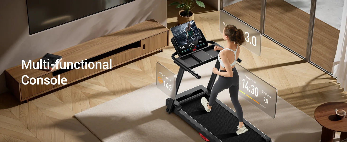 3.0HP Foldable Home Treadmill – Quiet, Durable & Shock Absorbing